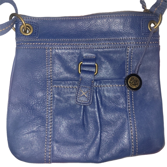 The Sak Kendra Blue Pebbled Leather Crossbody Bag - Picture 3 of 6